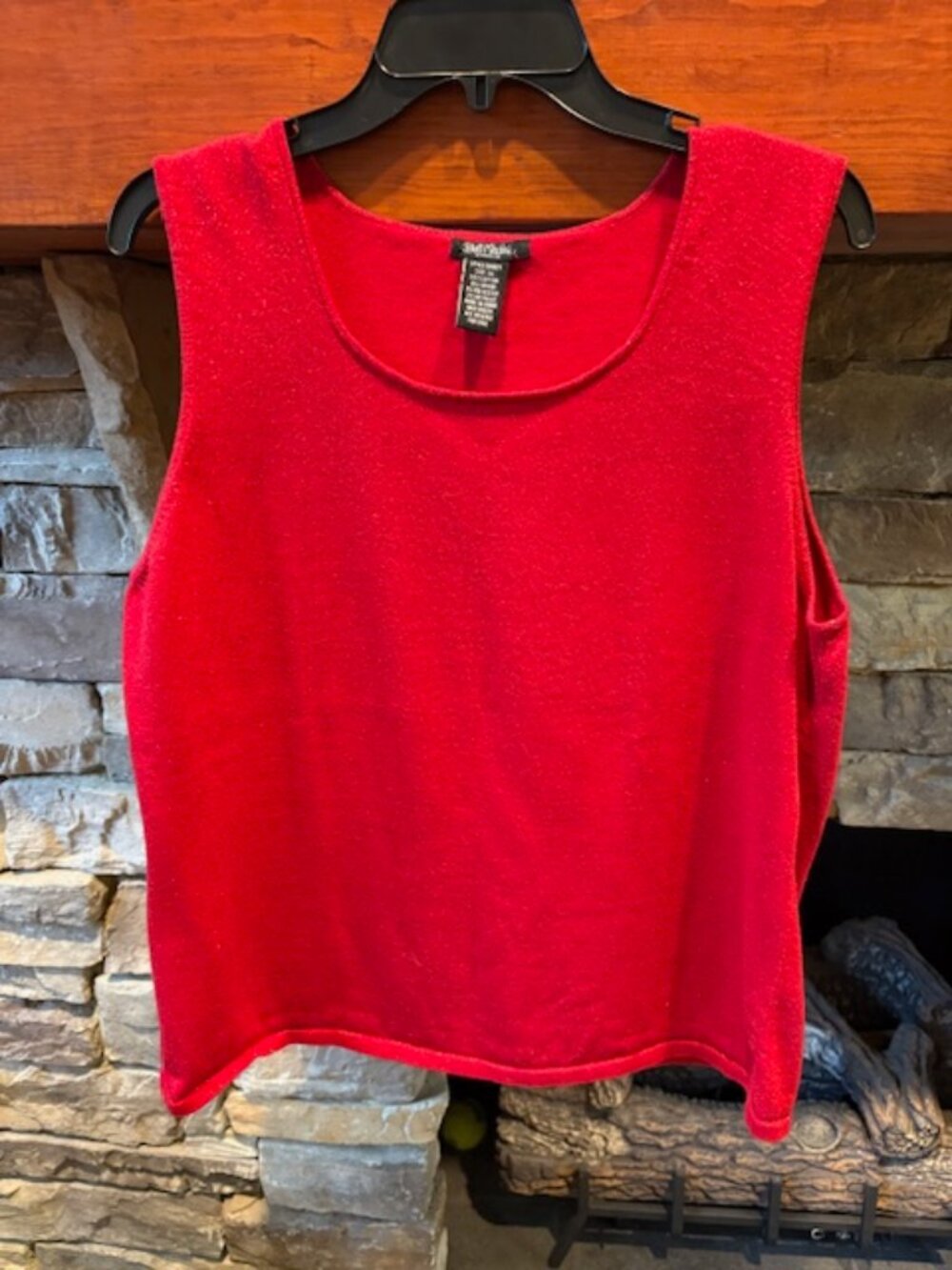 Vintage Y2K Bob Mackie Studio QVC Classic Red Tank Shimmer Sweater Size XL